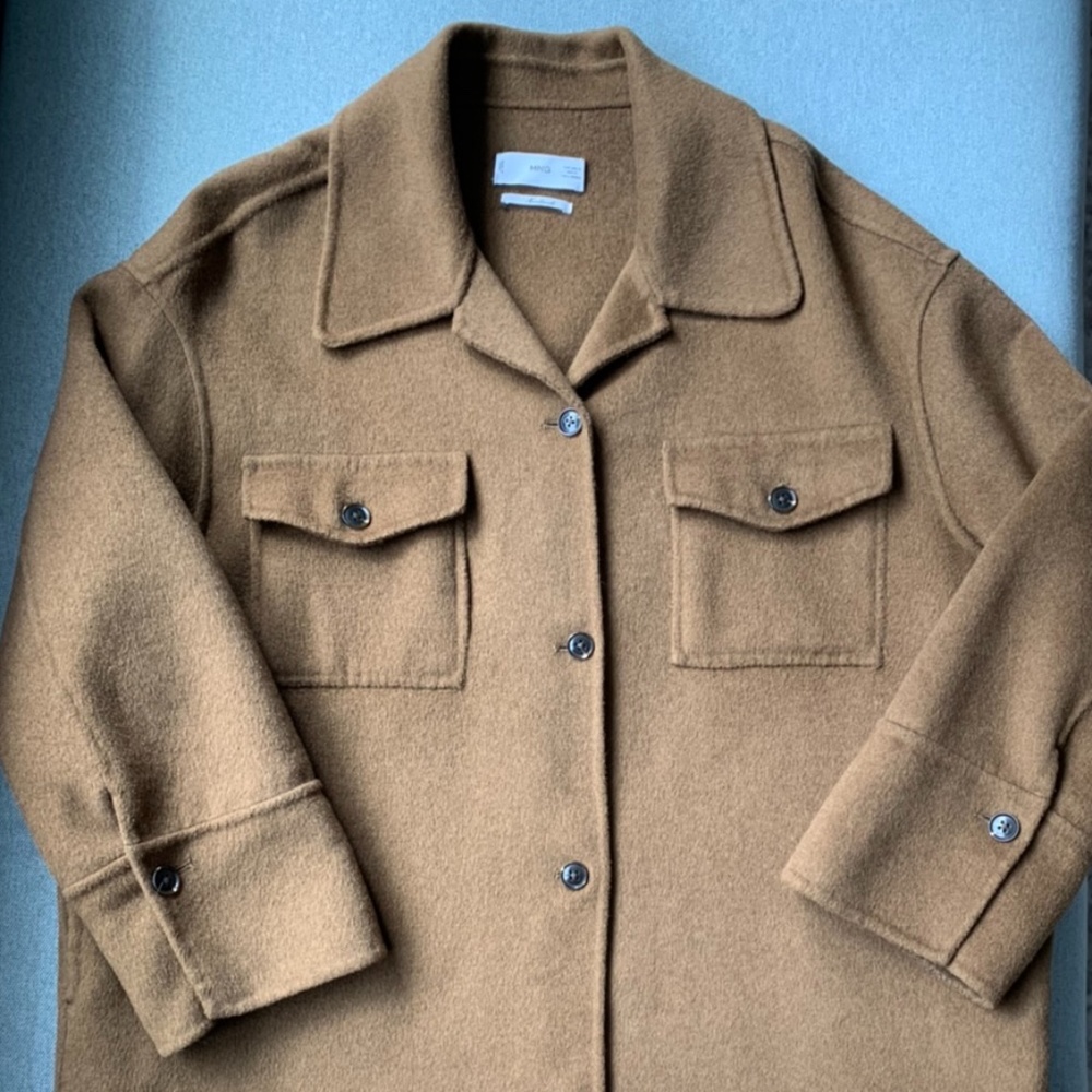 Oversized wool-blend overshirt